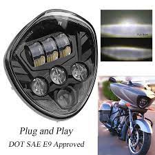 60w Cree Chip Black Motorcycle Headlights Assembly Ip67 Led Motorcycle Headlamp Kit For Victory Motorcycle Headlight Accessory Led Motorcycle Lights Victory Mot Victory Motorcycle Victory Cross Country Led Headlights