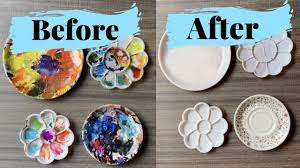 How To Clean Painting Palette Artist Hack - Paintastic Arts - Youtube