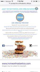 The more questions you get correct here, the more random knowledge you have is your brain big enough to g. Contest National Ice Cream Month Orthodontic Office Orthodontics