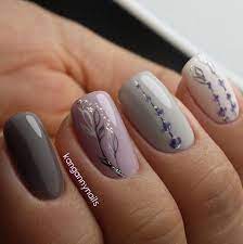 Lavender Grey Nails Floral Nails Trendy Nails Nails
