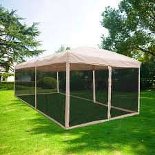 Sporting event, beach canopy, patio, backyard, street fair, concert, tailgate party, etc. Quictent 10x20 Ez Tan Pop Up Canopy With Netting Gazebo Mesh Side Wall Roller Bag Included Tan Walmart Com Gazebo Screen House Outdoor Shade