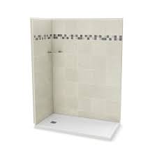 W x 76 3/4 in. Maax Utile 60 W X 32 D X 83 H Sahara Stone Corner Shower Kit With Left Drain 3 Piece At Menards