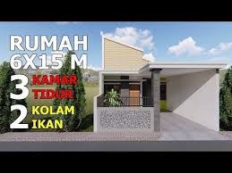 Rumah 6x15 M Dengan 3 Kamar Tidur Dan 2 Kolam Ikan Youtube Di 2020 Rumah Kolam Ikan Rumah Minimalis