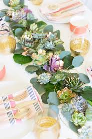 Diy Gold Copper Leaf Succulent Table Runner Lovely Indeed Diy Wedding Table Wedding Centerpieces Diy Succulents