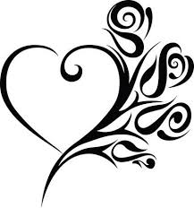 Black And White Heart And Rose Tattoo Designs Free Clipart Of A Heart Wedding Frame With Black And White Tribal Heart Tattoo Wrist Small Heart Tattoos Tattoos
