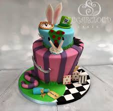 Better take that cake outdoors to light the candles! Collections Of Alice In Wonderland Birthday Cakes
