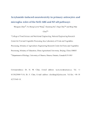 Örs vezér tere 25/a, 1106 budapest budapest , hungarian. Pdf Acrylamide Induced Neurotoxicity In Primary Astrocytes And Microglia Roles Of The Nrf2 Are And Nf Kb Pathways
