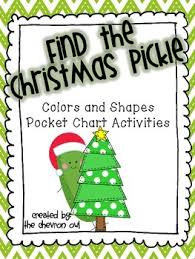 Find The Christmas Pickle Colors And Shapes Pocket Chart Activities