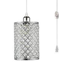 Pendant light fixtures also come in a variety of sizes from mini pendant lights to multi light pendant options. Plug In Pendant Lighting Fixtures With Long Hanging Cord And Dimmer Switch Modern Crystal Hanging Chandelier Sparkly Swag Ceiling Lamp For Kitchen Island Dining Table Bed Room Girls Closet Walmart Com Walmart Com