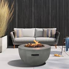 Add a stylishly refined element to your outdoor entertaining space with this fire pit.gather friends and family around to enjoy conversation and warmth by a fire powered by 50,000 btus, or food & drink as you use the steel table insert to transform it into a sleek tabletop. 17 Stories Rigmar 17 H X 30 W Concrete Propane Outdoor Fire Pit Table Wayfair