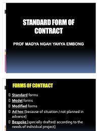This form of contract contain no expressed provision that allows the contractor to. Standard Form Of Contract 1