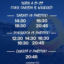 Il migliore sito per le partite di calcio diretta streaming online gratis , serie a e uefa champions league e europa league in italiano coppa italia seria a !! Serie A 2021 22 Si Va Verso 10 Orari Diversi Per 10 Match Come Funzionerebbe I Nuovi Orari E Cosa C E Da Sapere Eurosport