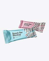 Download Two Matte Metallic Snack Bars Mockup In Flow Pack Mockups On Yellow Images Object Mockups