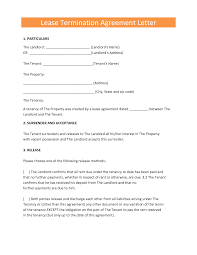 Landlords Contract Template Sample Tenancy Formal Early Lease Termination Letter Resume Exam Being A Landlord Termination Of Tenancy Rental Agreement Templates