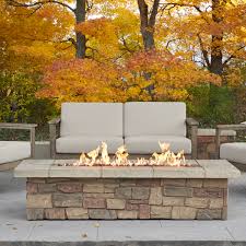 Alcott rectangular gas fire pit table. 66 Sedona Rectangle Fire Table