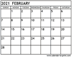 This next one is for you. February 2021 Calendar Printable