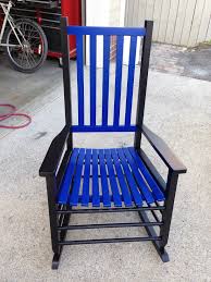 A Rocking Chair Done In School Colors Klein Blue And Lamp Black With A Semi Gloss High Performance T General Finishes Milk Paint Black Lamps Paint Refinishing