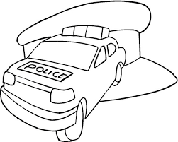 Coloriage Voiture De Police Avec Le Chapeau Dessin Gratuit A Imprimer