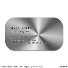 Professional, modern, minimalist, geometric, elegant, vintage Faux Stainless Steel Civil Engineer Business Card Zazzle Com Business Cards Creative Innovative Business Cards Business Card Graphic