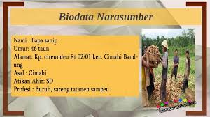 Saya beragama islam dan status perkawinan saat ini masih belum menikah. Laporan Wawancara Narasi Dengan Petani Singkong Bahasa Sunda