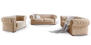 Designer Chesterfield Sofa Garnitur Stoff Samt Creme Barock Mobel Chesterfield Sofa Chesterfield Mobel Couch