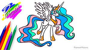 How to draw princess celestia. Putri Celestia 2 Cara Menggambar Dan Mewarnai Gambar Kuda Poni Untuk Anak Youtube