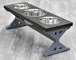 Medium Elevated Dog Bowl Stand 3 Bowl Raised Dog Bowl Stand Etsy Dog Bowl Stand Dog Bowls Raised Dog Bowls