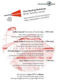 Maybe you would like to learn more about one of these? Announcing This Semester S Close Reading Workshops Reaching The People Communication And Global Orders In The Twentieth Century Department Of History And Cultural Studies