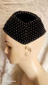 Vintage 40's Le Minor Bretagne French Black Velvet Beaded Hat & Purse