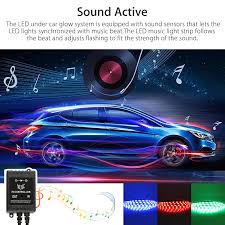 Tsv 4pcs Car Led Neon Undercar Glow Light Underglow Atmosphere Decorative Bar Lights Kit Strip 5050 Smd Underbody System Waterproof Tube With Sound Activated Walmart Com Walmart Com