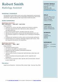 Radiology Assistant Resume Samples Qwikresume