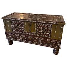 Eucalyptus outdoor coffee & side tables : Arab Wooden And Brass Studded Coffee Cocktail Table Trunk Or Chest From Zanzibar For Sale At 1stdibs