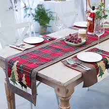 Collectionsetc.com has been visited by 10k+ users in the past month Christmas Table Runner Table Placemat Set 5 In 1 Red Black Plaid Deer For Party Christmas Decoration 14 X 71 Inch Brown Home Textiles Home Urbytus Com