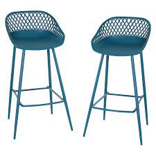 Vintage metal kitchen stools with backs. Homcom Vintage Bar Stools With Back Rest Counter Height Metal Chairs With Footrest Indoors Outdoors Set Of 2 Vintage Blue Walmart Canada
