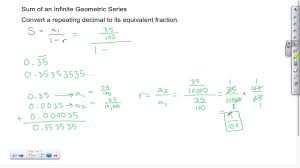 In This Tutorial We Learn How Convert A Repeating Decimal To A Fraction Using The Geometric Sum Forumula For An Infinite S Repeating Decimal Decimals Fractions