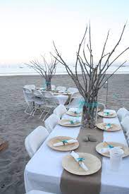 Mesas En La Playa Rustic Beach Wedding Beach Wedding Table Settings Beach Wedding Tables