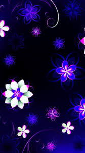 Black Background Pink Little Bit Of Purple Blue White Flowers Flower Iphone Wallpaper Cellphone Wallpaper Backgrounds Wallpaper Backgrounds