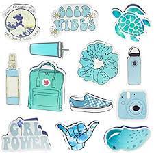 Amazon Com Hrayipt Vsco Stickers Water Bottle Stickers Vinyl Cute Aesthetic Waterproof Blue Sticker Pack Cute Laptop Stickers Preppy Stickers Kawaii Stickers