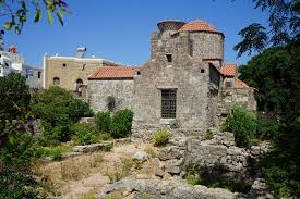 Hamza Bey Mosque in the Historic City of Rhodes, Greece Stock Image