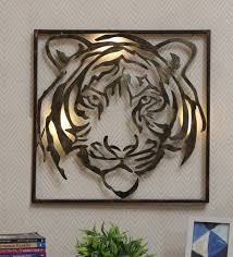 Full assortment of exclusive products found only at our official site. Buy Wrought Iron Tiger Frame In Brown With Led Wall Art By Malik Design Online Wildlife Metal Art Metal Wall Art Home Decor Pepperfry Product