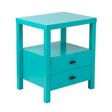 Glossy white nightstand w/light modrest esso modern contemporary the offer includes: Westwood Acacia Accent Table Turquoise East At Main Target