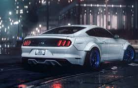 Wallpaper Mustang Ford Car Night Rtr Rain Rear 2016 Musle Images For Desktop Section Ford Download