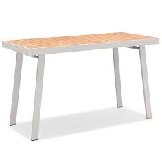 Ces tables sont un classique du mobilier jardin, elles ont donc été éprouvées pour un usage en extérieur. Table Haute De Jardin Aluminium Plateau Teck H106cm Bar Nofi Beige 599 Salon D Ete
