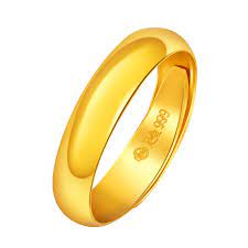 This may be preferable especially for jewelry as 24k gold is very soft and not as durable. Pure Plain Gold Rings 24k Yellow Gold Wedding Bands For Men Couple Rings Com