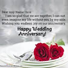 Flowers have a magical charm of adding a smile on your face. Red Rose For You On Marriage Anniversary With Name Marriage Anniversary Happy Marriage Anniversary Anniversary Wishes For Wife