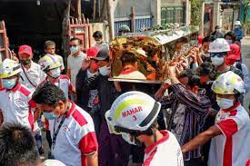 G7 'firmly condemn' myanmar military attacks on protesters tuesday, 23 feb 2021 04:48 pm myt a protester holds up a poster with a portrait of mya thwate thwate khaing who died from a gunshot wound after being shot in the head last week, during a demonstration against the military coup in yangon on february 19, 2021. G7 Countries Firmly Condemn Myanmar Military Attacks On Protesters