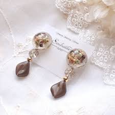 botanical beadsの大ぶりピアス イヤリング ピアス 大ぶり イヤリング ポリマークレイのジュエリー