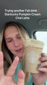 Trying Starbucks Iced Pumpkin Cream Chai Latte ✨#Starbucks #tastetest ...