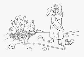 Moses and the burning bush, exodus 2: Moses And The Burning Bush Coloring Page Burning Bush Moses Coloring Page Free Transparent Clipart Clipartkey