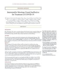 Harlan Krumholz On Twitter Have You Seen This Paper Best Science So Far On Covid19 Interminable Meetings Found Ineffective For Treatment Of Covid 19 I Find The Results Entirely Plausible Someone